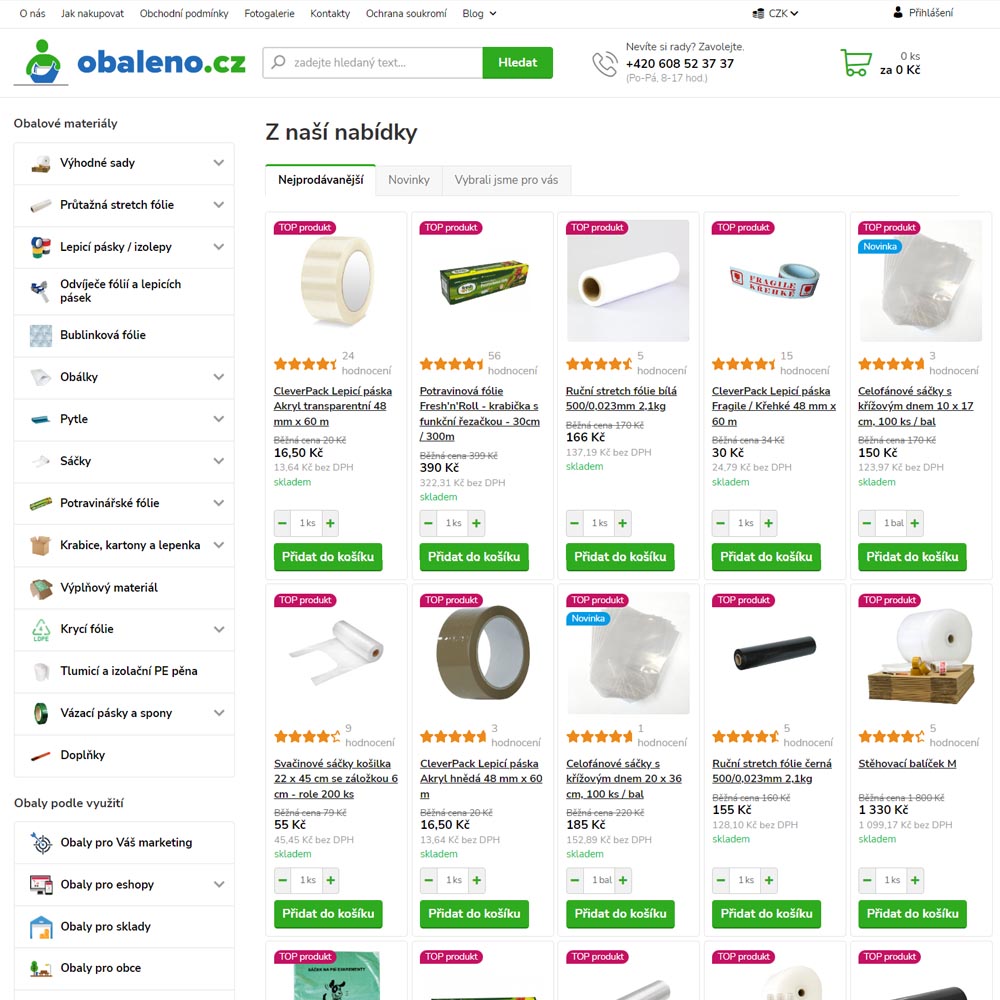 Internetový obchod Obaleno.cz
